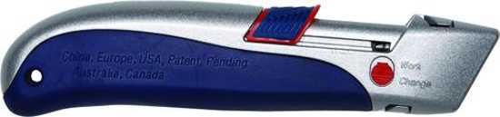 JBS Cut Sensitive Auto-Retract Knife with safety features, quick-change blade, and versatile for left/right handed users.