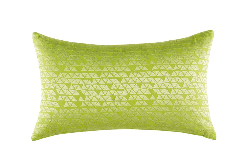 Lime green KAS Minna cushion, 35x55cm, adding style to bedding or couches.