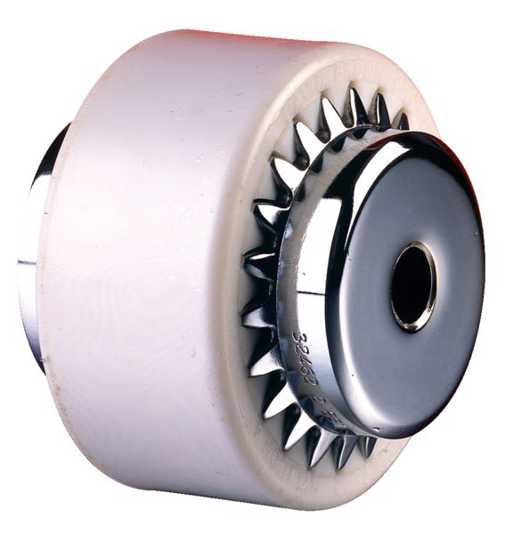 Radicon Nylicon No 3 Hub Pilot Bore coupling, featuring durable nylon sleeve and robust involute gear teeth, ideal for harsh environments.