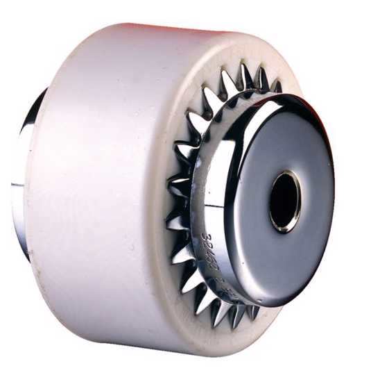 Radicon Nylicon No 2 Hub Pilot Bore, durable coupling for industrial use, resistant to corrosion, featuring larger gear teeth.