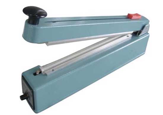 Mec Hand Impulse Heat Sealer 200mm, features 2mm seal, integrated cutter for clean bag sealing, perfect for businesses and crafts.