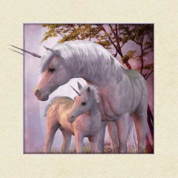 5D Picture Unicorn artwork, 46x46 cm, vibrant colors and intricate details adding whimsical charm to any space.