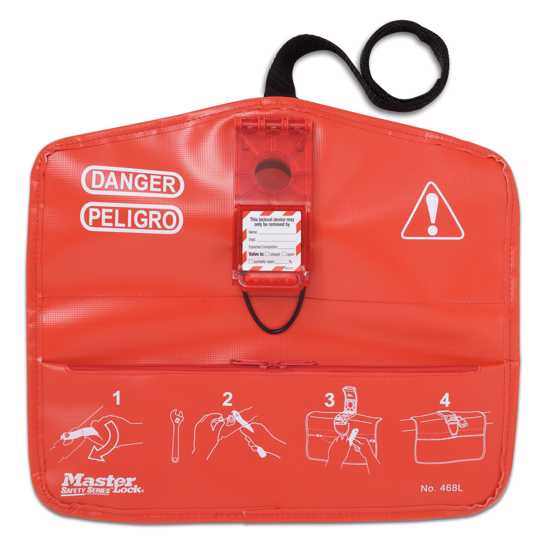 Durable Master Lock 0468L ball valve lockout device for safety in tight spaces, universal fit, withstands extreme conditions.