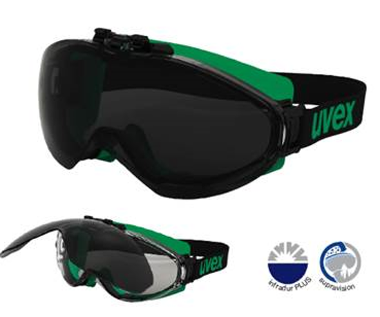 Uvex Welding Goggles Ultrasonic Shade with grey lens, high-resolution optics, and lightweight design for optimal safety and comfort.