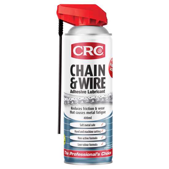 CRC 3360 Chain & Wire Lube 400ml in foam form for deep lubrication, moisture resistance, and long-lasting equipment protection.