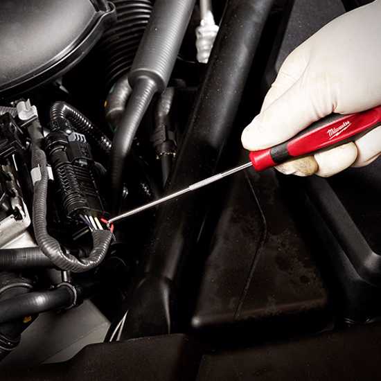 Milwaukee 4-piece Hook and Pick Set featuring chrome-plated tools with ergonomic grips for enhanced durability and control.