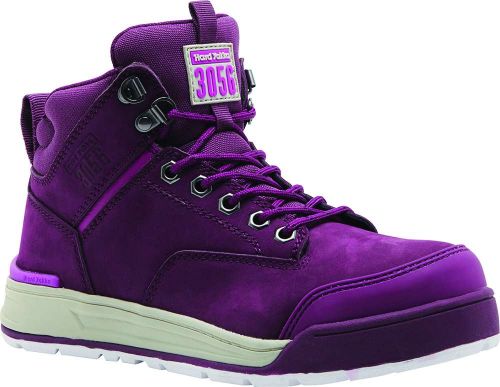 Hard Yakka Women's 3056 Shiraz Side Zip Safety Boots Size 10, featuring steel toe, neoprene zip hold, and memory foam footbed.