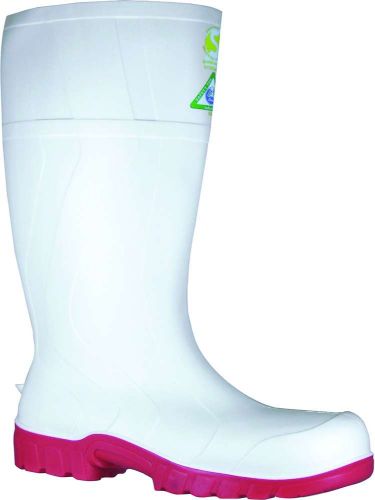 Bata Safemate Size 7 red gumboots with durable PVC, cushioned insole, and oil/acid resistance for work and outdoor use.