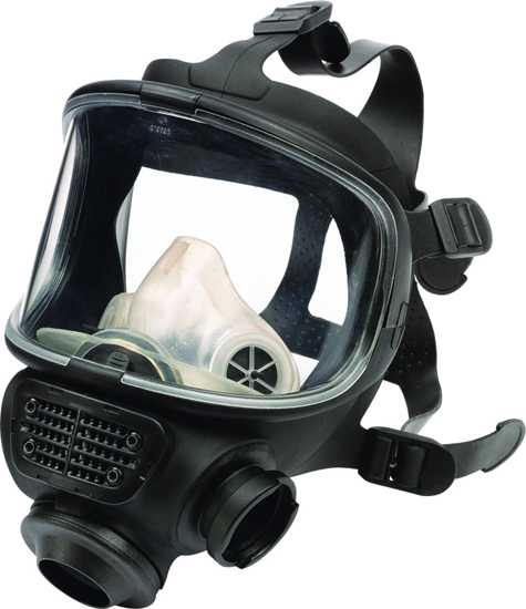 3M Promask PP Left Quick Fit Full Face Mask, medium/large, featuring a polycarbonate lens and speech diaphragm for clear communication.