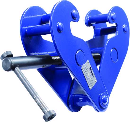 Bullivants Girder Clamp 10.0t, a durable tool for lifting, fits beams 90-320mm with low-profile design for tight spaces.