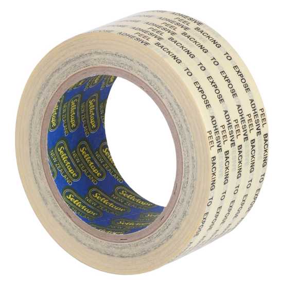 Sellotape 1205 Double Sided Vinyl Tape, 36mm x 33m, ideal for crafting and industrial uses with strong adhesive bond.