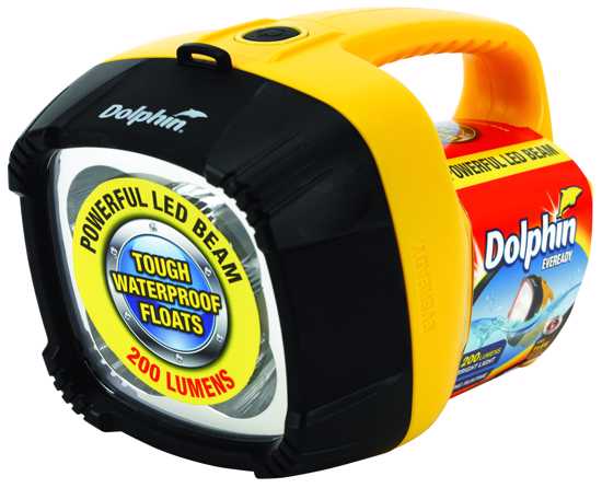 Energizer Eveready Dolphin Lantern: waterproof, floating design with bright 100 lumens, 47-hour runtime, and durable grip for outdoor use.
