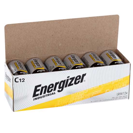 Energizer Industrial C Bulk 12 Pack: Reliable, high-capacity batteries for industrial use and emergency preparedness.