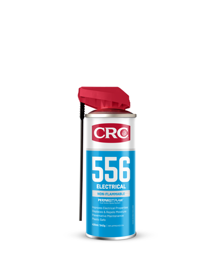 CRC 5-56 Electrical 420ml spray bottle for lubricating, cleaning, and protecting electrical equipment from moisture and corrosion.