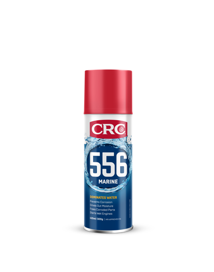 CRC 5-56 Marine 420ml multi-purpose oil for marine engine protection, lubricating moving parts, and preventing rust.