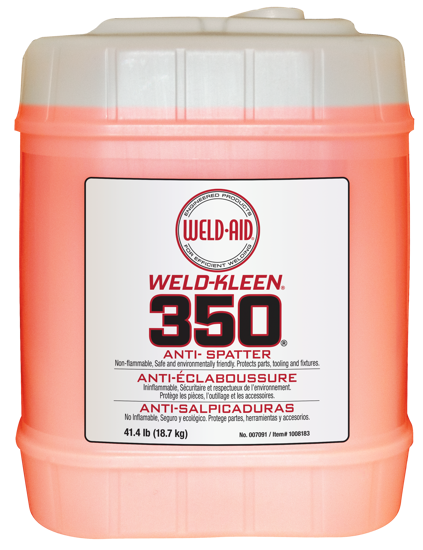 5-gallon CRC Weld-Aid anti spatter jerry can, non-toxic, biodegradable, ideal for welding and robotic torch systems.