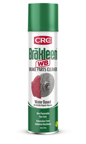 CRC Brakleen Water Based 500g - biodegradable and non-toxic cleaner, safe for grease and oil without disassembly.