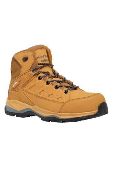 Wheat-colored Zip Sided Boot with carbon fiber toe, non-slip outsole, and reflective technology for safety and comfort.