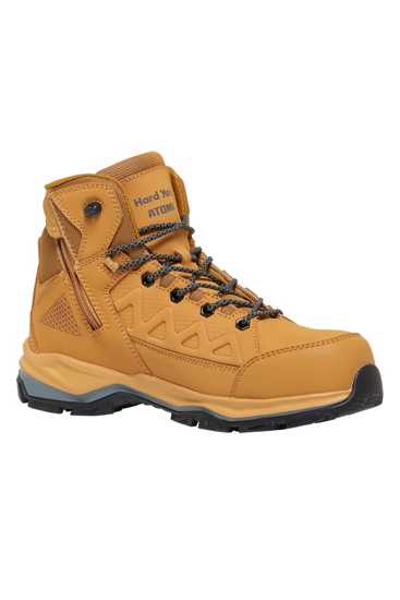 Wheat-colored Zip Sided Boot featuring a carbon fiber toe cap, waterproof leather, reflective technology, and non-slip outsole.