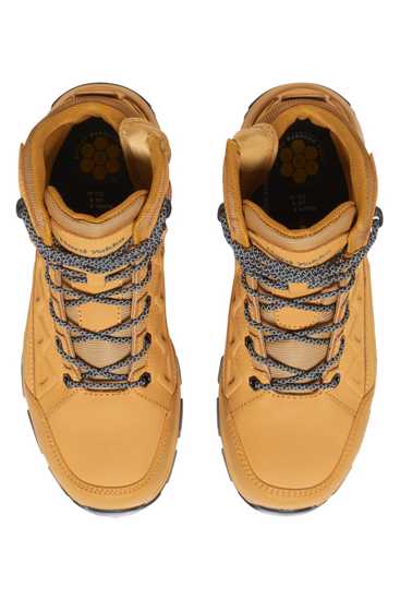 Wheat-colored Zip Sided Boot features water-resistant leather, carbon fiber toe cap, reflective technology, and SRC non-slip outsole.