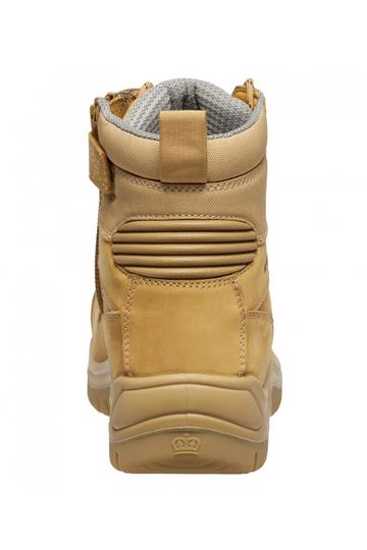 Wheat KingGee Phoenix K27980 Safety Boot (Size 6) with zip, composite toe, and slip-resistant outsole for ultimate protection.