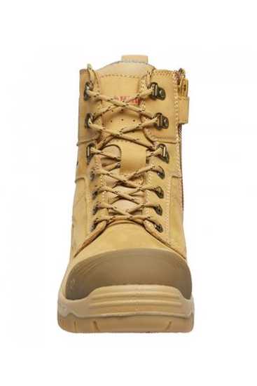 KingGee Phoenix K27980 Wheat safety boot in size 7, featuring Nubuck leather, composite toe cap, and slip-resistant outsole.