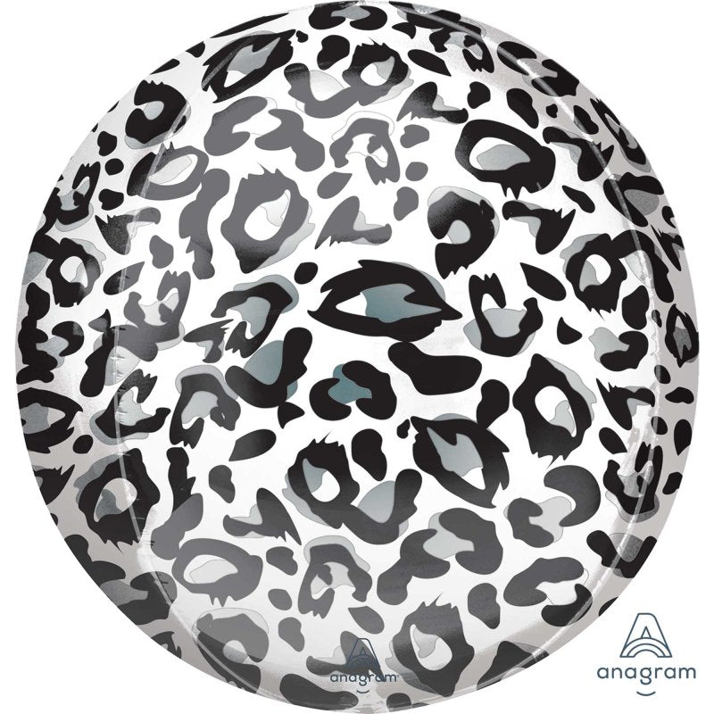 Foil Balloon - Orbz Xl Snow Leopard Print Animalz (40cm)