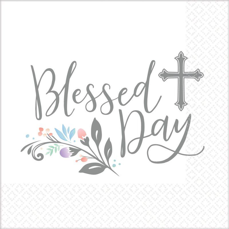 Holy Day Lunch Napkins Blessed Day - Pack of 36