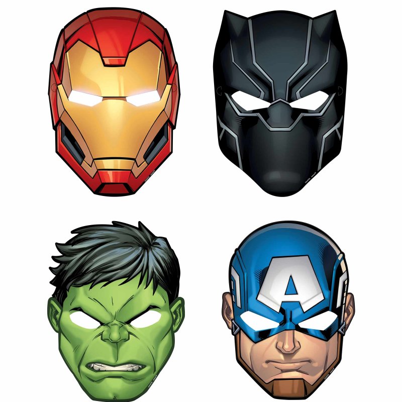 Paper Masks - Marvel Avengers Powers Unite (24cm) (Pack of 8)