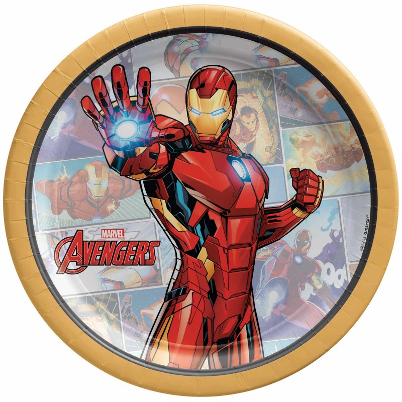 Paper Plates - Marvel Powers Unite Iron Man  (17cm) (Pack of 8)