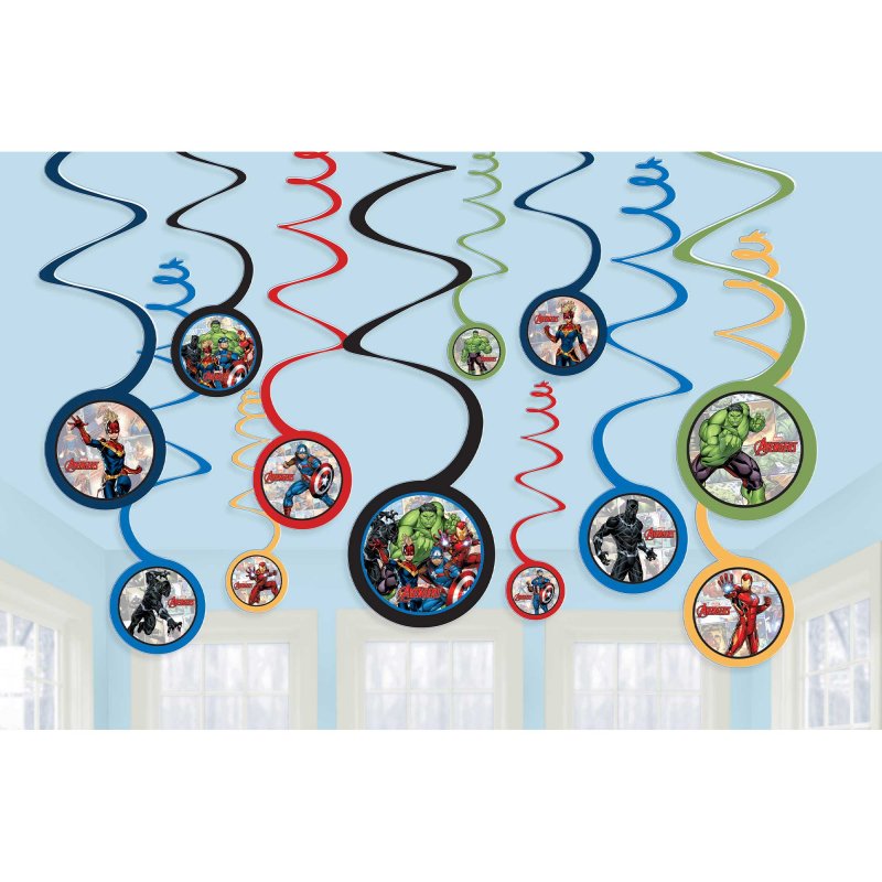 Spiral Swirl Decorations - Marvel Powers Unite (Pack of 12)