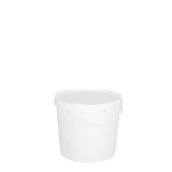 2.2L round pail with tamper-evident lid, made in New Zealand, food-grade polypropylene, ideal for safe storage and transport.