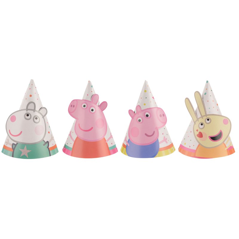 Party Hats - Mini Peppa Pig Confetti Cone (8cm) (Pack of 8)