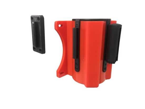 Wall Mount Retractable Barrier-5m with magnetic attachment, features a 5m hazard belt for efficient access control and safety.