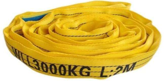 Bullivants Synthetic Round Sling 3T x 4m, yellow, durable, heavy-duty lift slings for cranes and hoists, certified for safety.