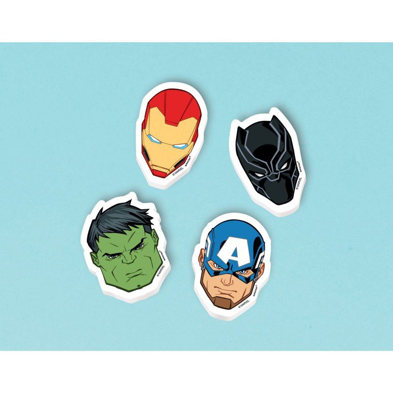 Marvel Avengers Powers Unite Erasers Favors - Pack of 8