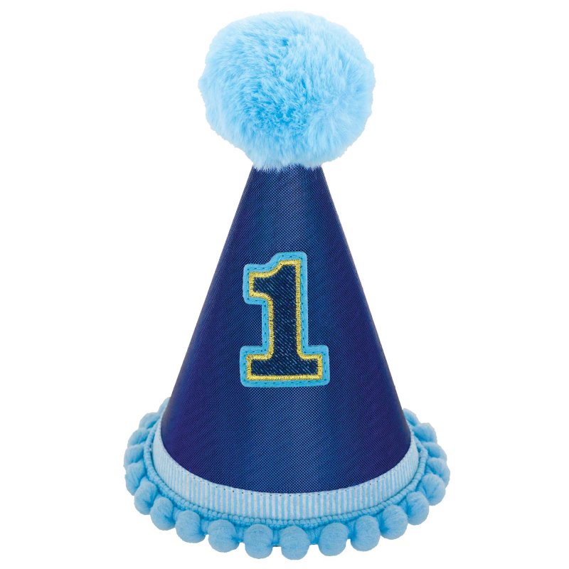 Party Cone Hat - First Birthday Boy Deluxe (17cm)