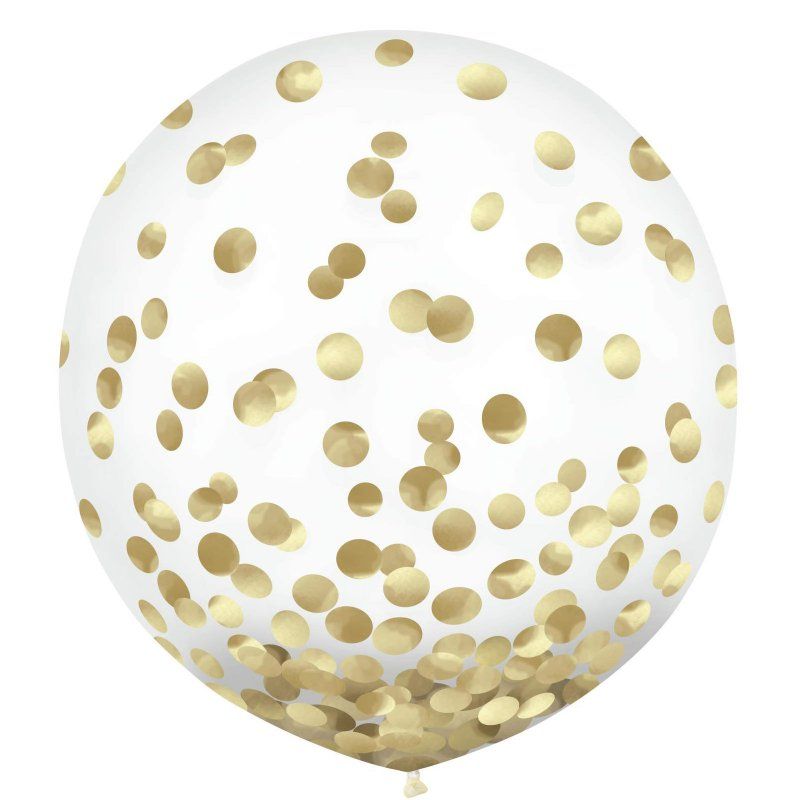 Balloon - Latex Balloons 60cm & Confetti Gold - Pack of 2