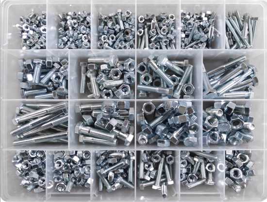 Comprehensive 290-piece Class 8.8 Metric Bolting Kit featuring zinc-plated bolts, nuts, and washers for versatile fastening.