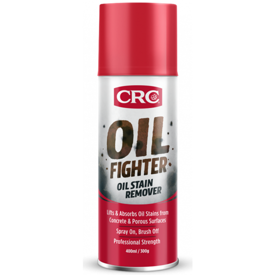 CRC Oil Fighter 400ml spray bottle for effective removal of stubborn oil stains from various porous surfaces.