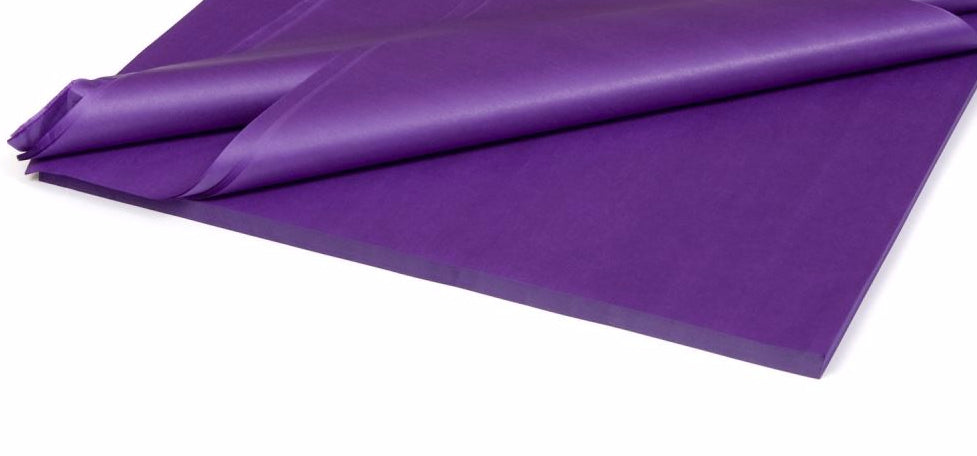 Vibrant purple tissue paper pack of 480 sheets, ideal for gift wrapping, crafts, and adding elegance to presentations.