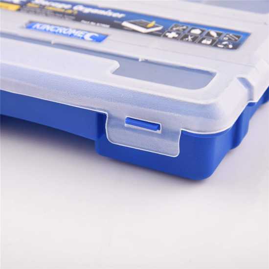 Kincrome Plastic Organiser-Mini with 10 compartments, clear lid, and carry handle for efficient small parts storage.