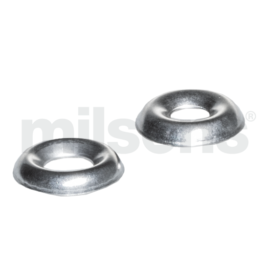 Stainless steel cup washers in a 200-pack, ideal for securely fitting screws and bolts.