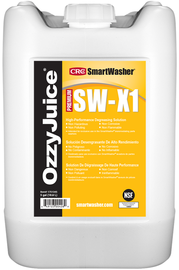 Eco-friendly OzzyJuice SW-X1 18.9L degreaser for safe, effective cleaning of tough industrial residues.