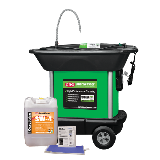 CRC SmartWasher System Starter Kit SW37-4-Kit: Mobile parts washer with eco-friendly cleaning fluid for safe, efficient cleaning.