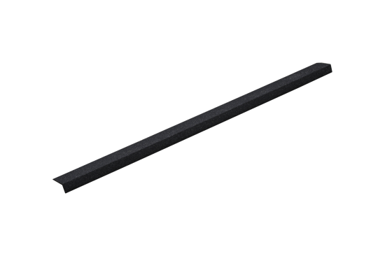 Black fiberglass stair nosing, 70x30x1030mm, featuring a coarse grit finish for anti-slip safety on stairways.