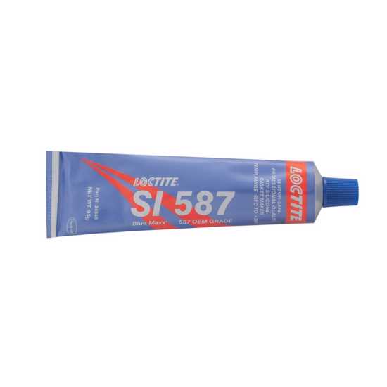 LOCTITE SI 587 Silicone Blue Maxx 95g, a versatile thixotropic gasketing paste in metallic blue for reliable sealing and bonding.