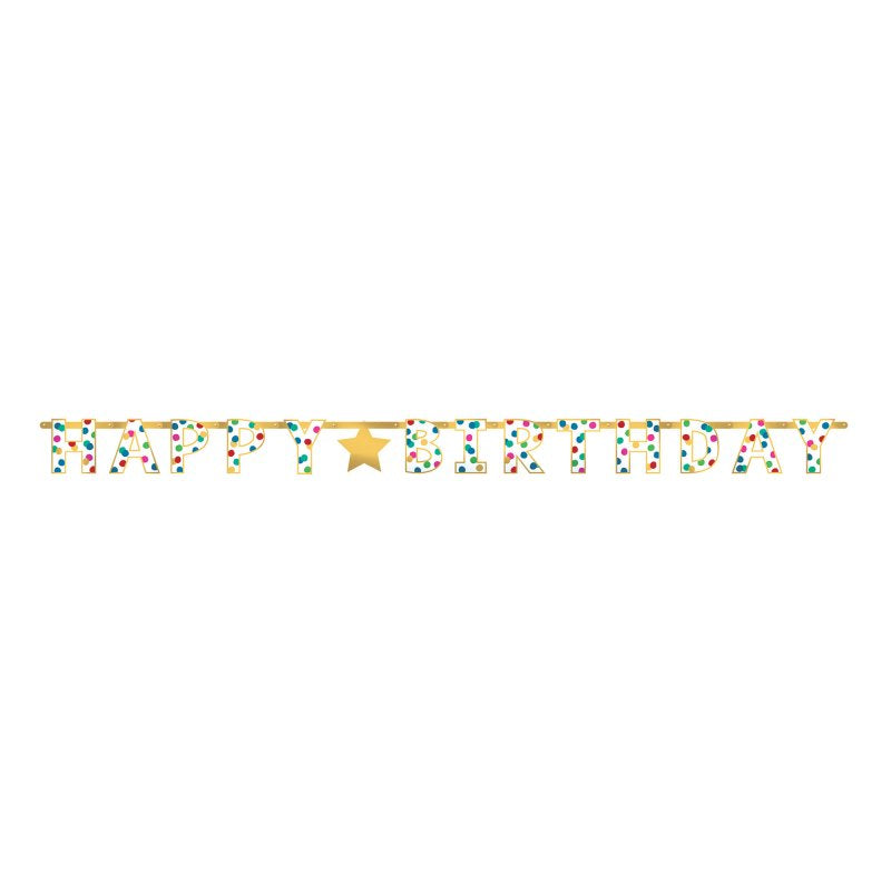 Letter Banner - Happy Dots HB Foil (2.3m) - (Set of 2)