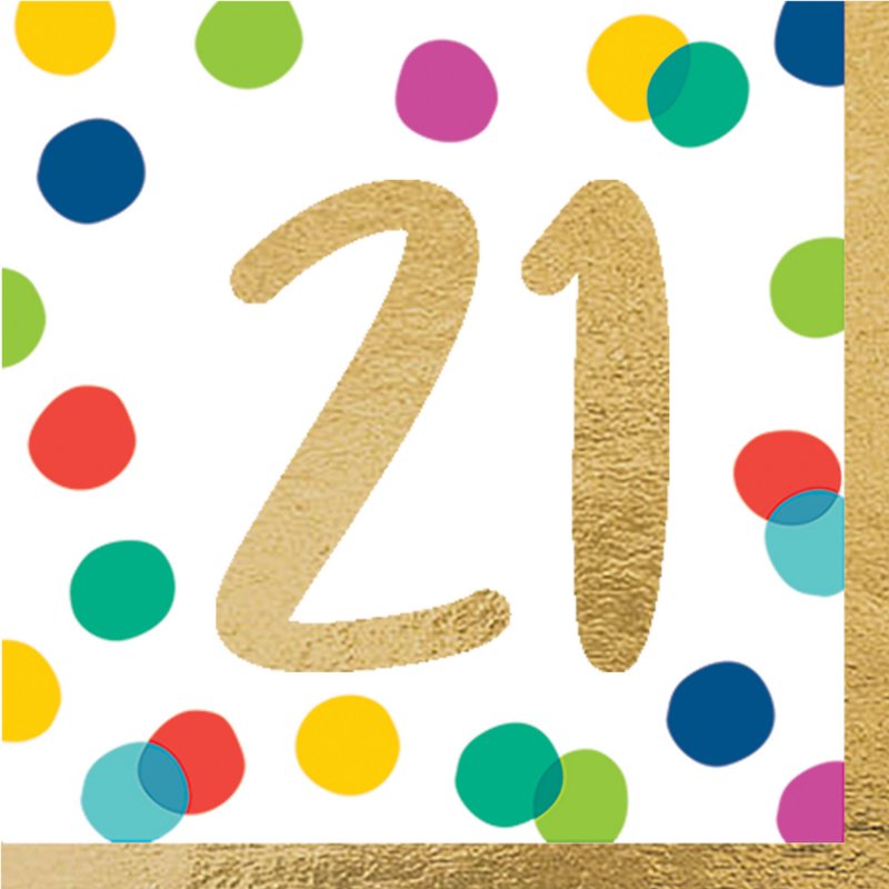 Lunch Napkins - Happy Dots 21st H-S  - Pack of 16