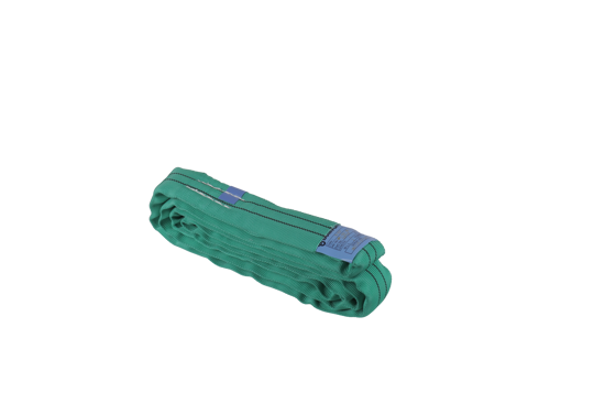 Bullivants 2T x 3m synthetic round sling in green, featuring heavy-duty construction and certified for safe lifting.